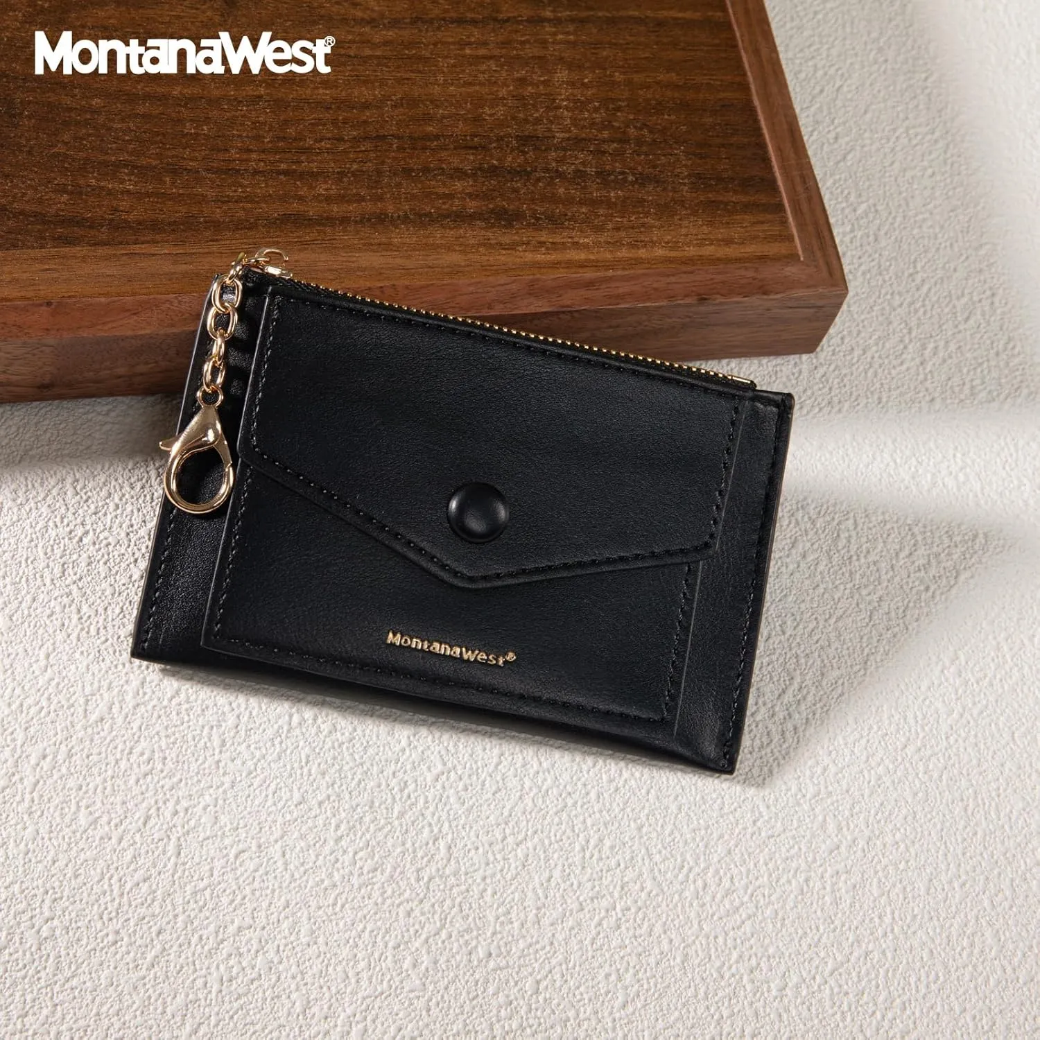 Montana West Slim RFID Blocking Credit Card Wallet for Women with Keychain and ID Slot Cardholder for Everyday Use and Gifting with Coin Pocket