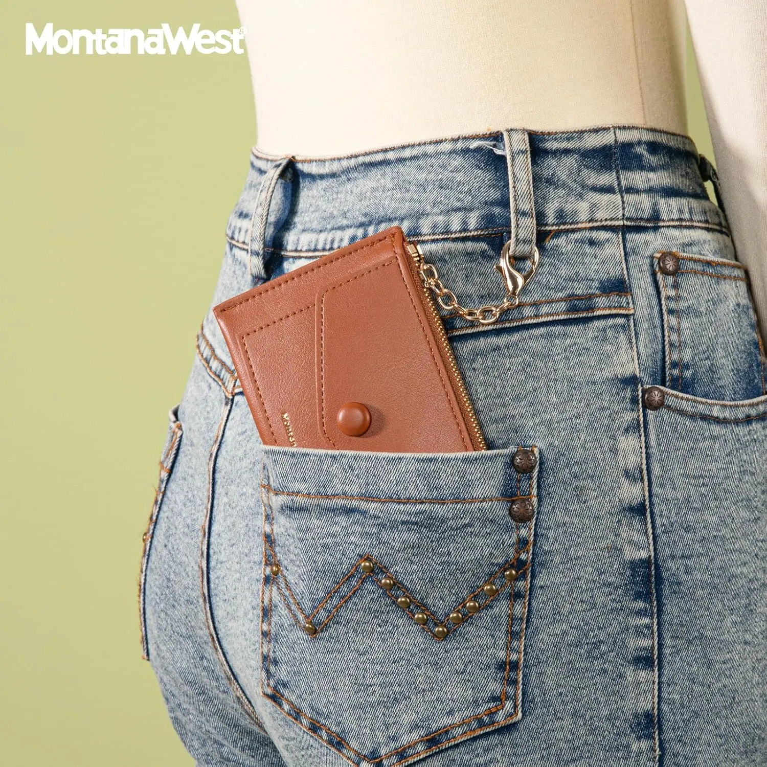 Montana West Slim RFID Blocking Credit Card Wallet for Women with Keychain and ID Slot Cardholder for Everyday Use and Gifting with Coin Pocket