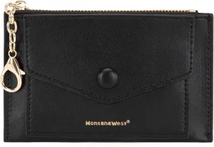 Montana West Slim RFID Blocking Credit Card Wallet for Women with Keychain and ID Slot Cardholder for Everyday Use and Gifting with Coin Pocket