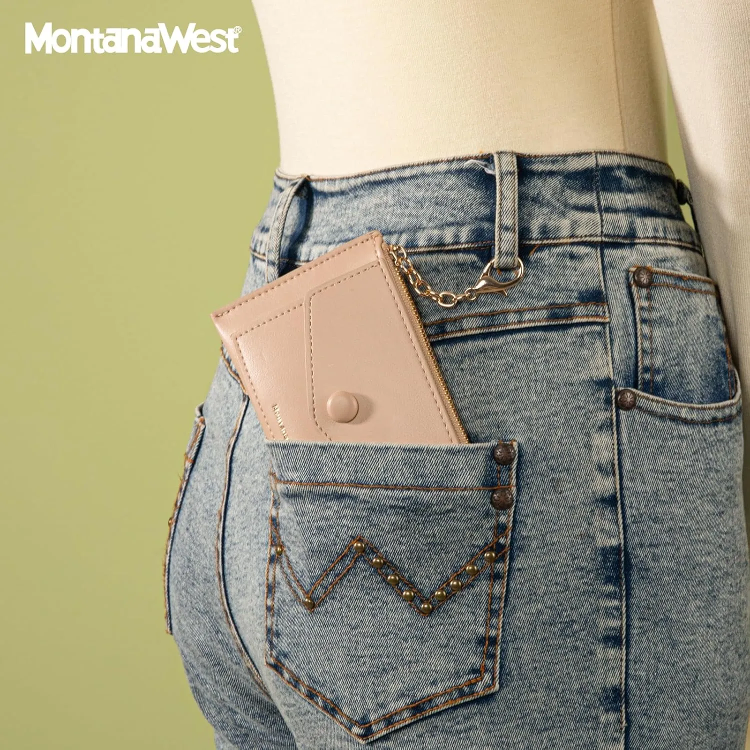 Montana West Slim RFID Blocking Credit Card Wallet for Women with Keychain and ID Slot Cardholder for Everyday Use and Gifting with Coin Pocket
