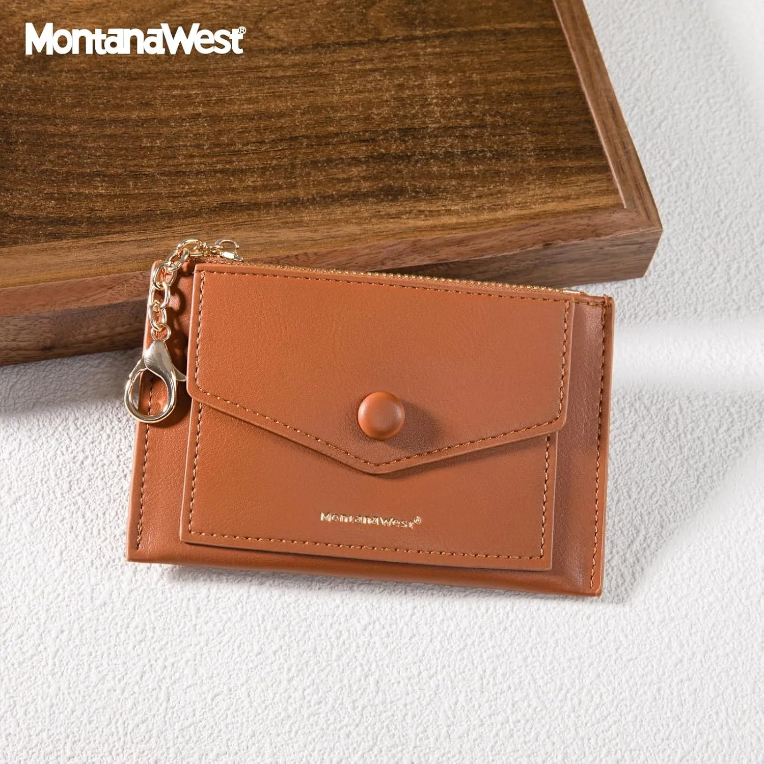 Montana West Slim RFID Blocking Credit Card Wallet for Women with Keychain and ID Slot Cardholder for Everyday Use and Gifting with Coin Pocket