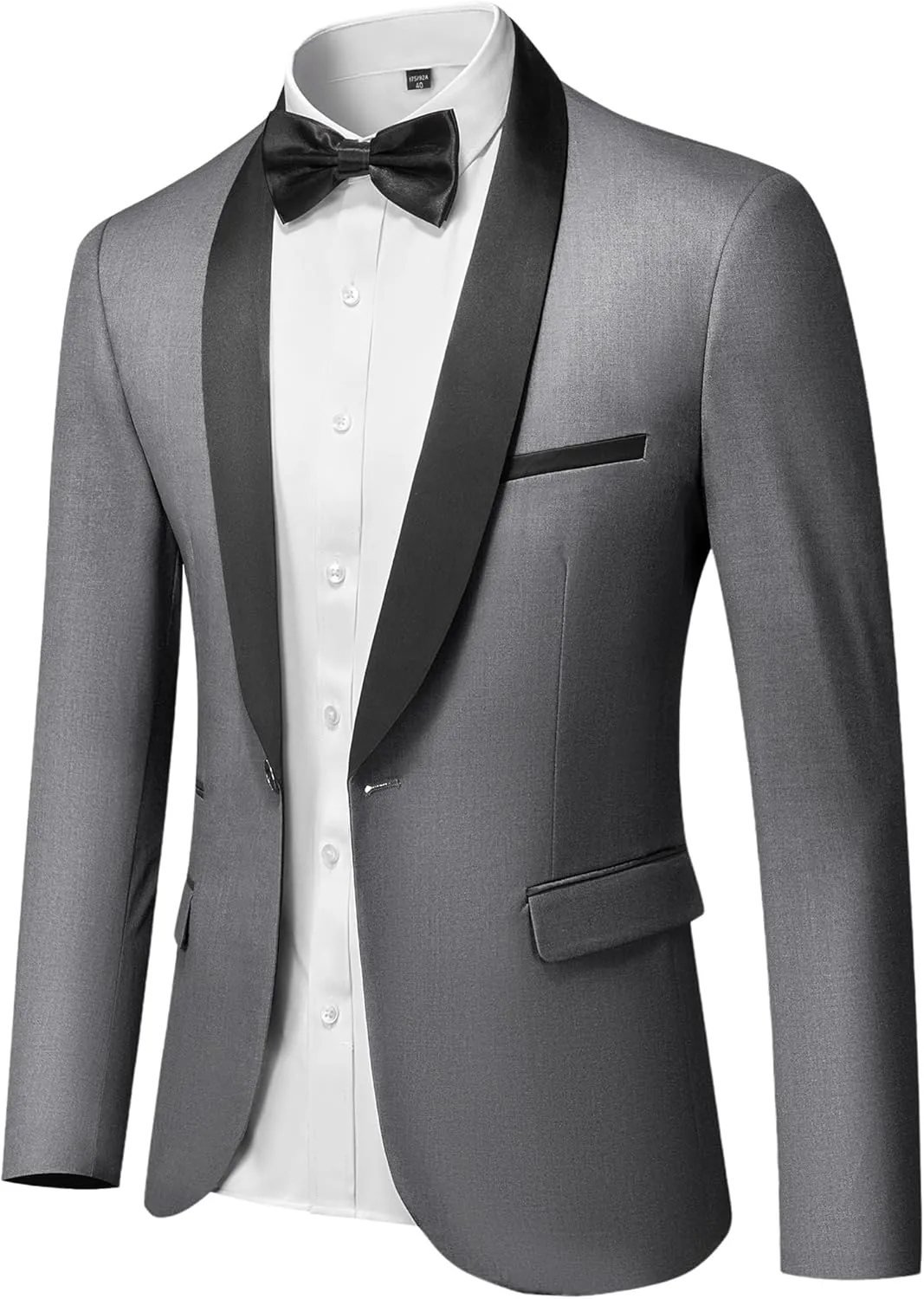 MY'S Men's Casual Slim Fit Blazer, One Button Shawl Lapel Lightweight Suit Jacket for Dinner Wedding Party