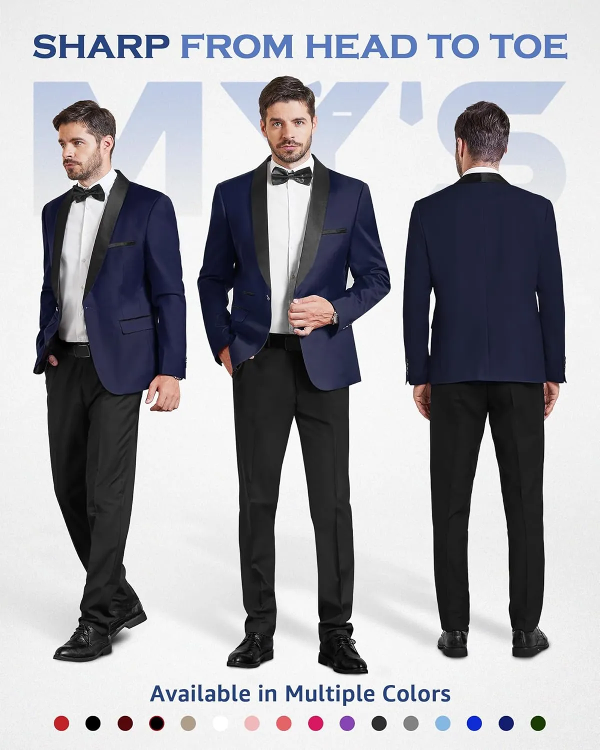 MY'S Men's Casual Slim Fit Blazer, One Button Shawl Lapel Lightweight Suit Jacket for Dinner Wedding Party