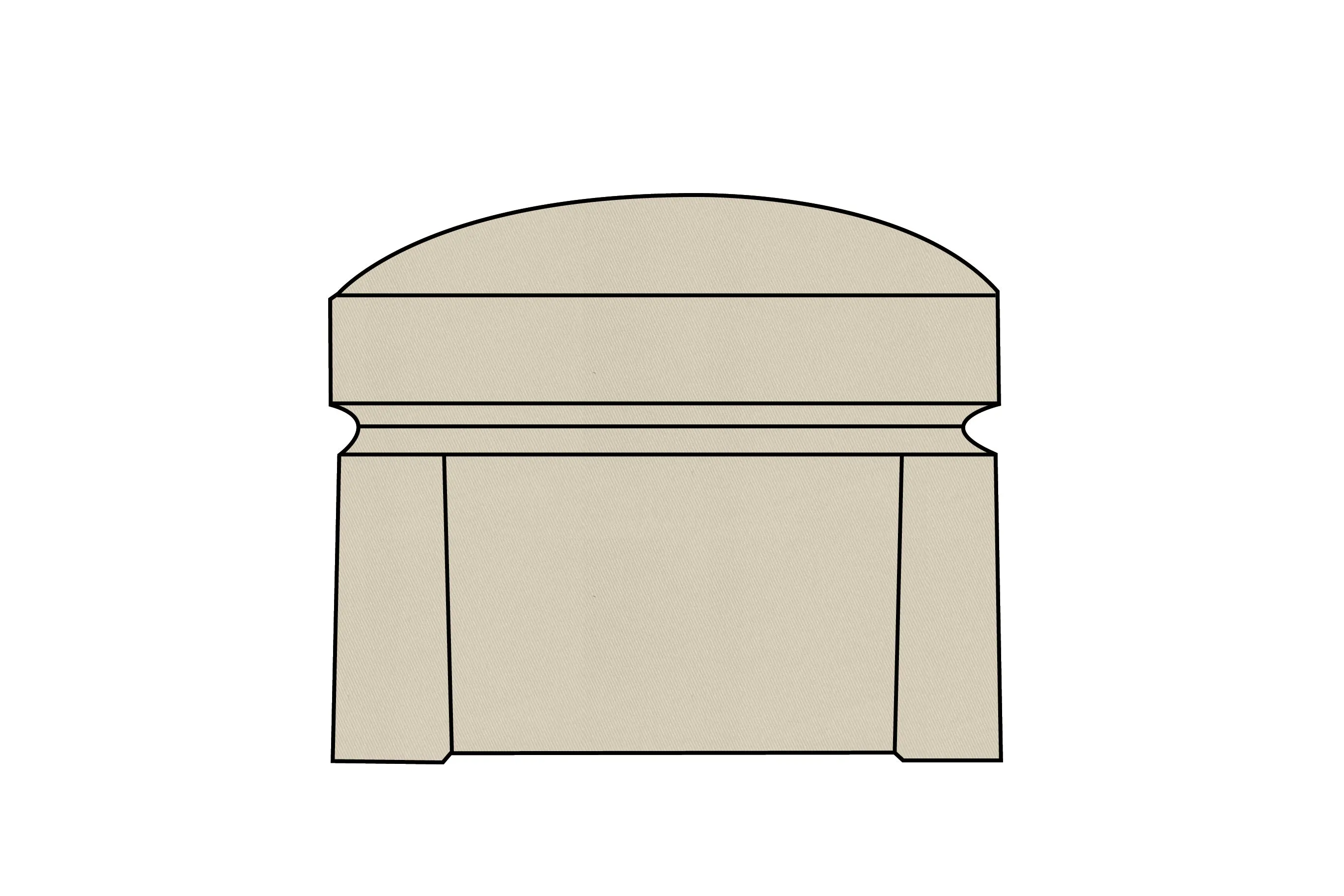 Newport | Footstool Extra Loose Cover | Miami Pewter