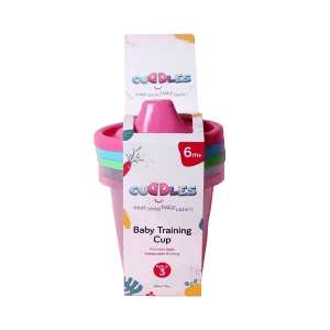 PACK OF 3 CUDDLES BABY TRAINING CUP 6M 