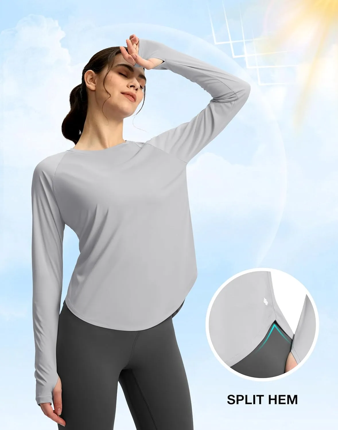 Soothfeel Womens Sun Shirts UPF 50  UV Protection Lightweight Quick Dry Long Sleeve Workout Hiking Tops Outdoor