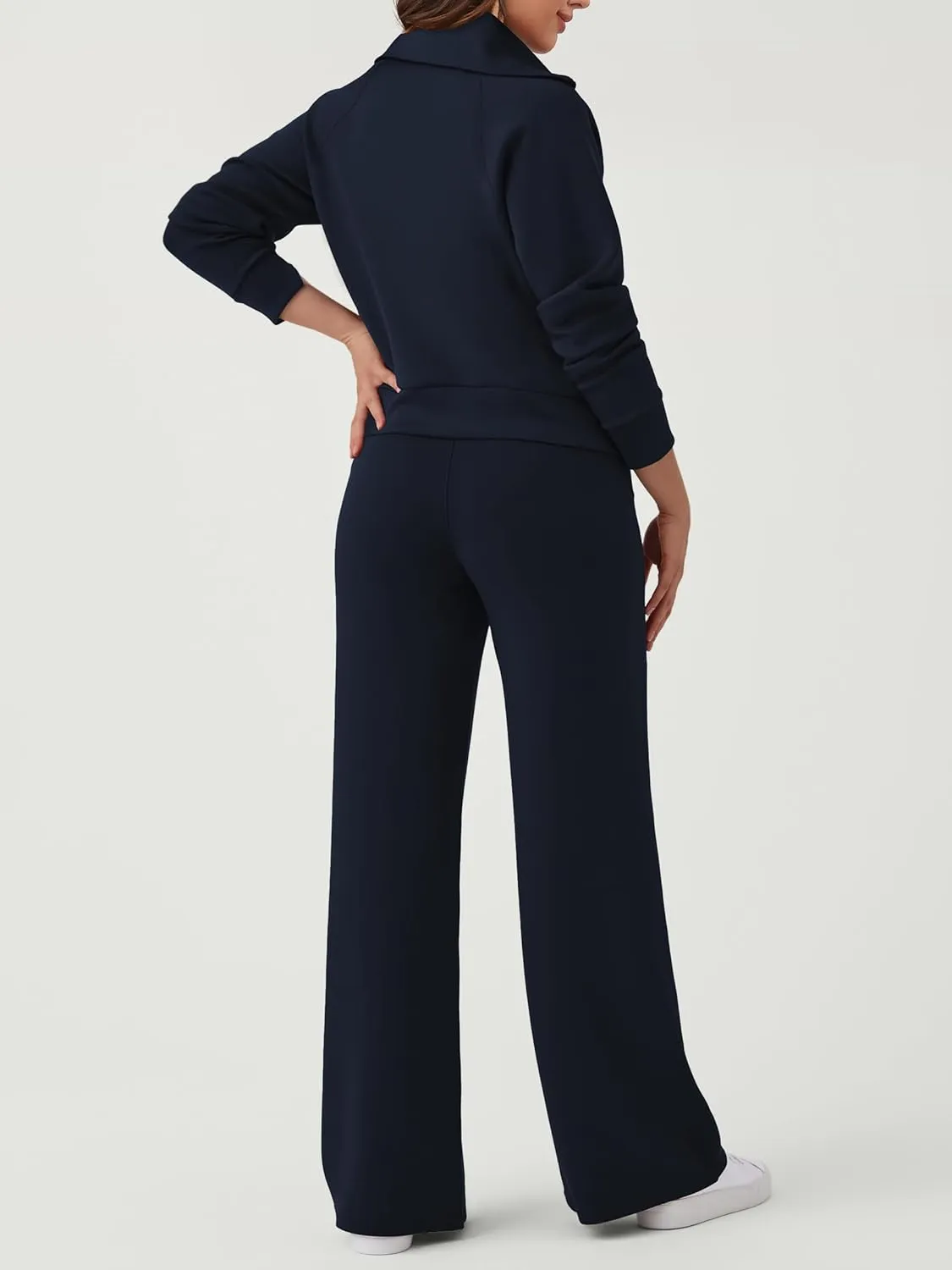 SuperPrity Women 2 Piece Outfits 2024 Fall Fashion Trendy Sweatsuit Oversized Sweatshirt Sweatpants Matching Sweat Lounge Set
