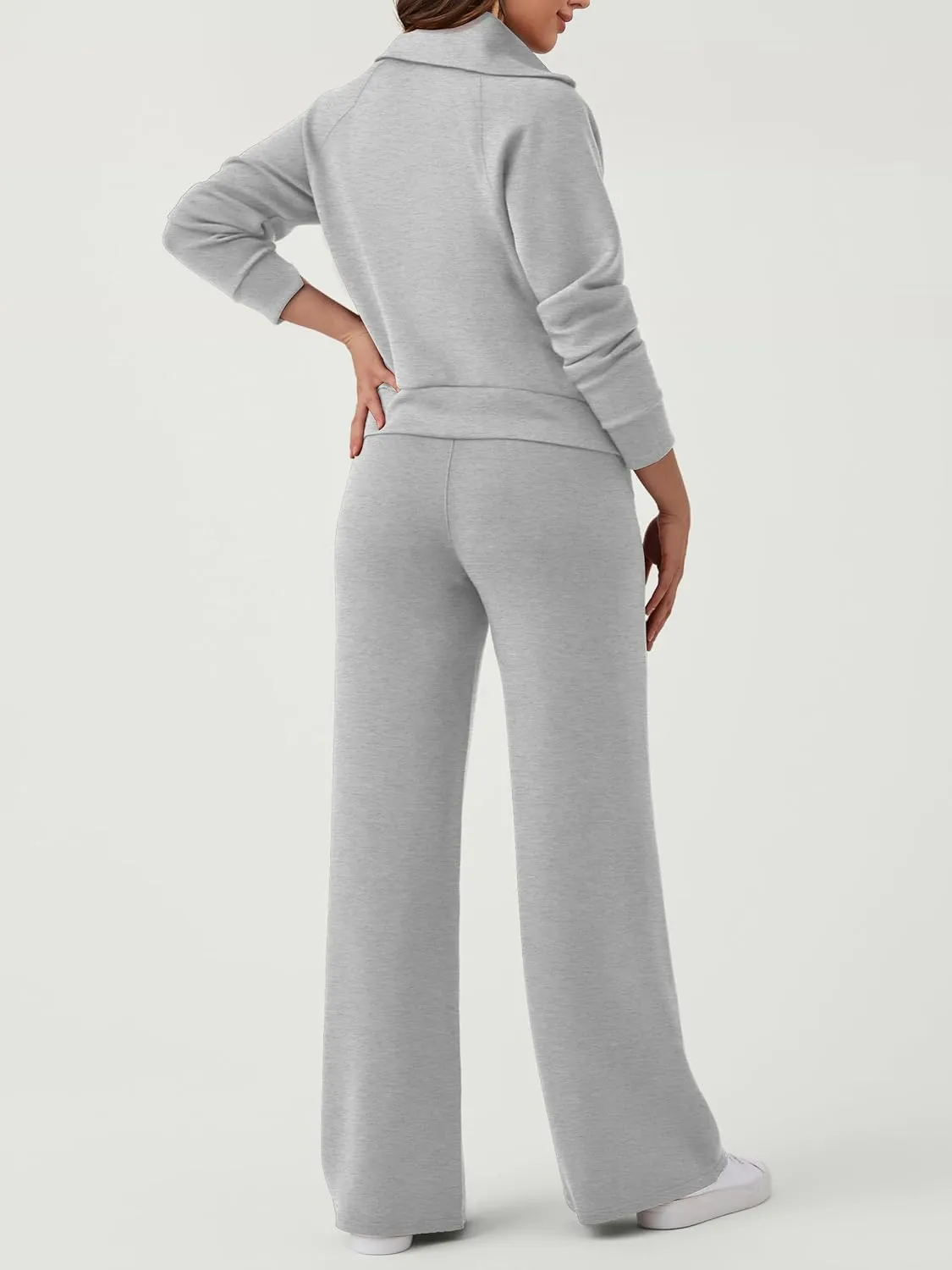 SuperPrity Women 2 Piece Outfits 2024 Fall Fashion Trendy Sweatsuit Oversized Sweatshirt Sweatpants Matching Sweat Lounge Set