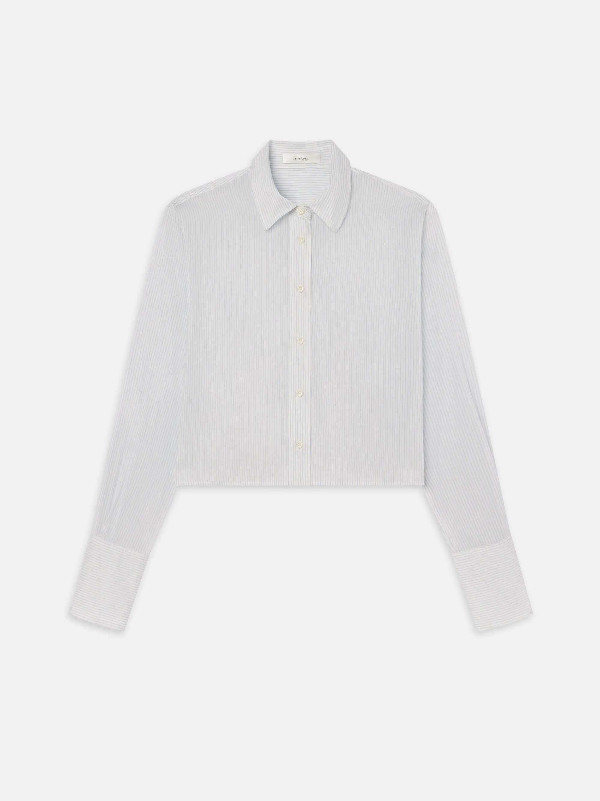 The Curved Hem Shirt -- Light Chambray Multi