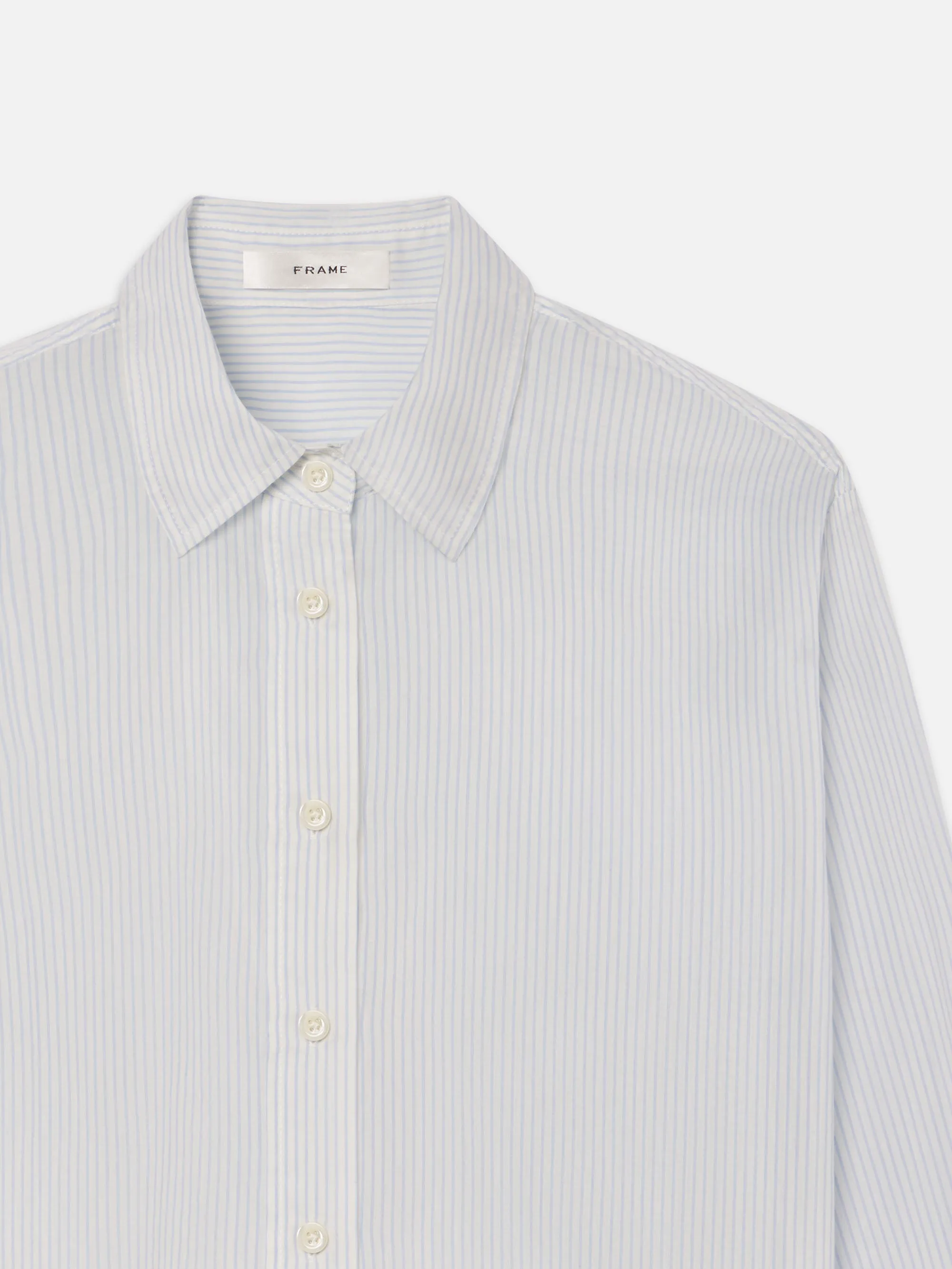 The Curved Hem Shirt -- Light Chambray Multi