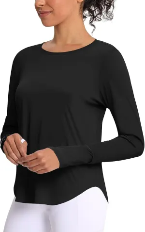 Women's Sun Shirts UPF 50  UV Protection Long Sleeve Rash Guard Lightweight Quick Dry SPF Hiking Tops