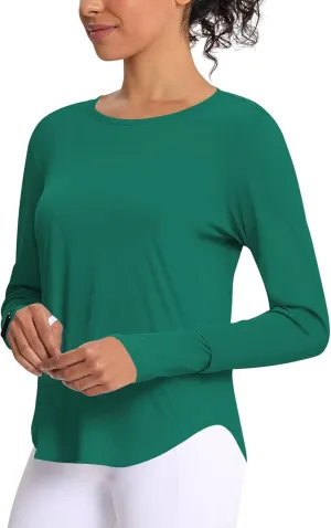 Women's Sun Shirts UPF 50  UV Protection Long Sleeve Rash Guard Lightweight Quick Dry SPF Hiking Tops