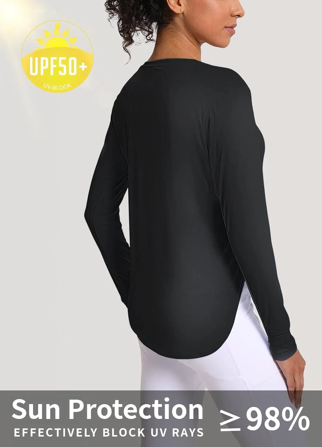 Women's Sun Shirts UPF 50  UV Protection Long Sleeve Rash Guard Lightweight Quick Dry SPF Hiking Tops