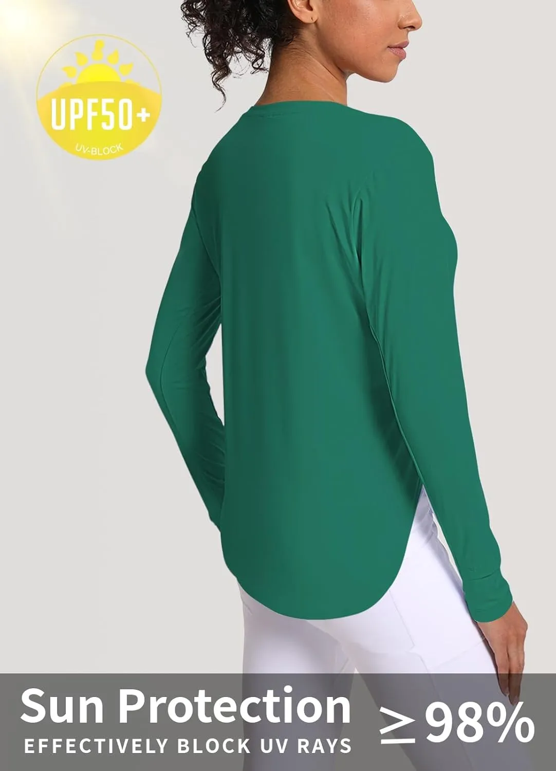 Women's Sun Shirts UPF 50  UV Protection Long Sleeve Rash Guard Lightweight Quick Dry SPF Hiking Tops