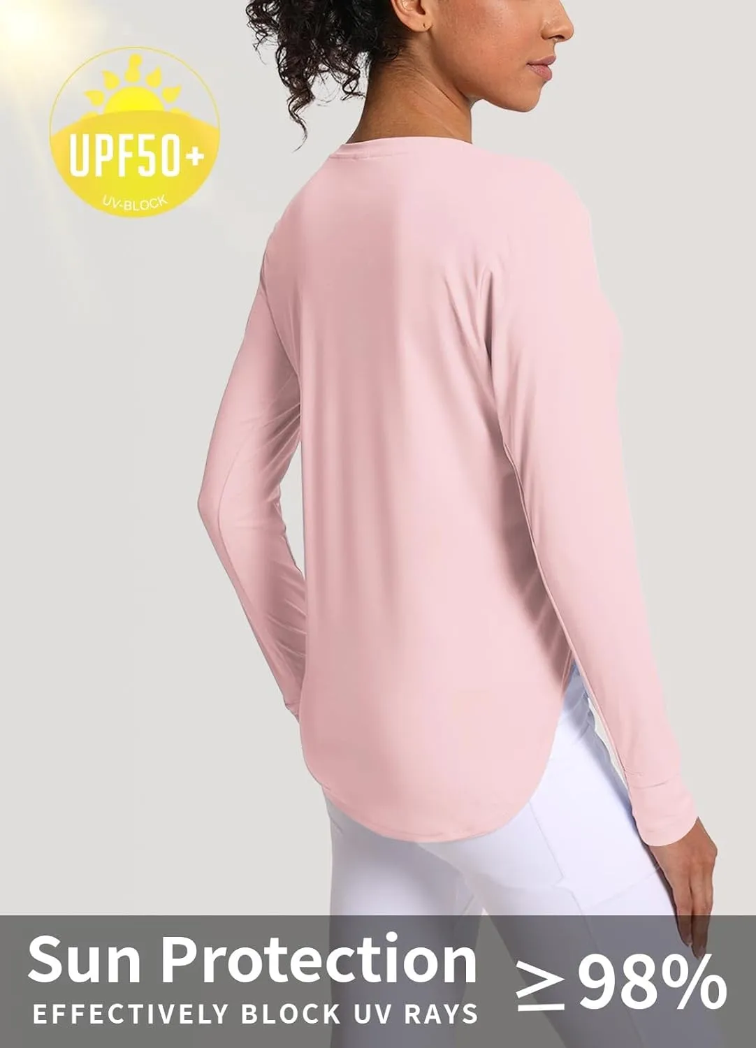 Women's Sun Shirts UPF 50  UV Protection Long Sleeve Rash Guard Lightweight Quick Dry SPF Hiking Tops