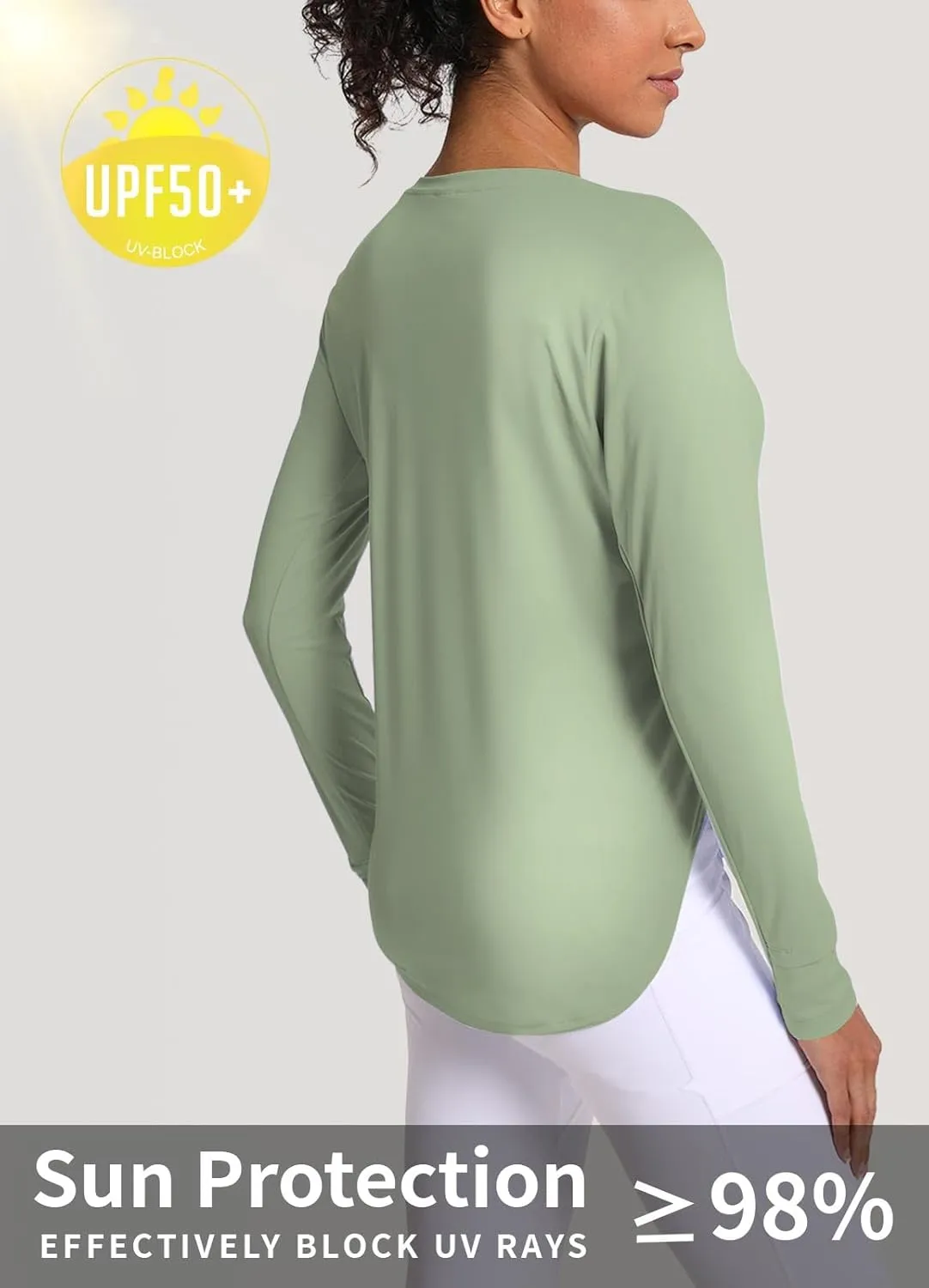 Women's Sun Shirts UPF 50  UV Protection Long Sleeve Rash Guard Lightweight Quick Dry SPF Hiking Tops