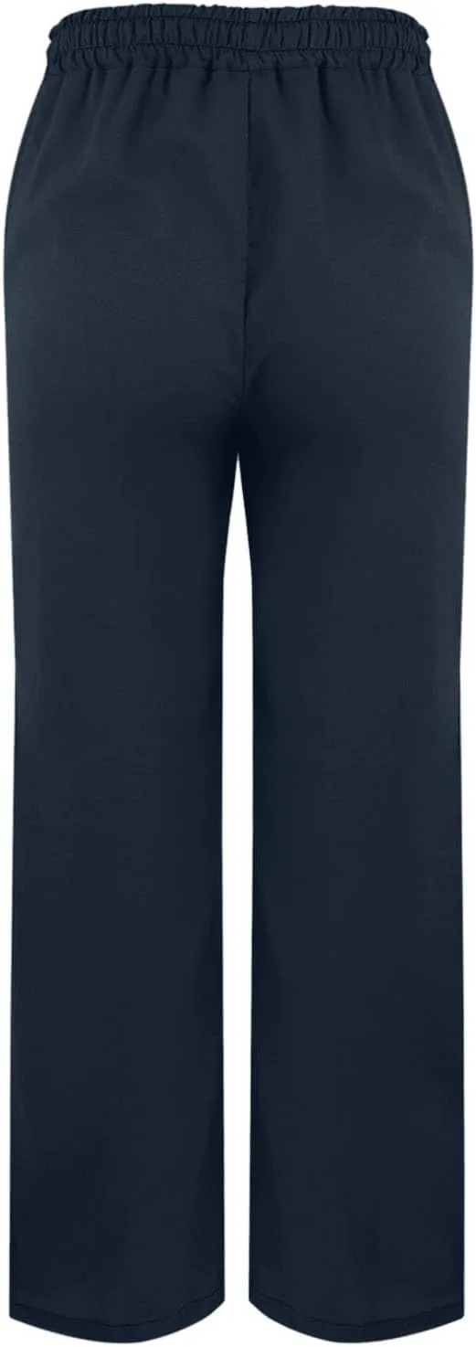 Womens Wide Leg Cotton Linen Pants Side Slit Hem Ankle Length Slacks Casual Elastic Waist Trousers with Pockets