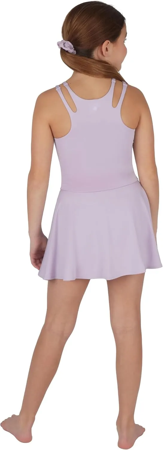 Yogalicious Girls 3 Piece Set Sunrise Cut-Out Tank   Tulip Hem Skort   Scrunchie
